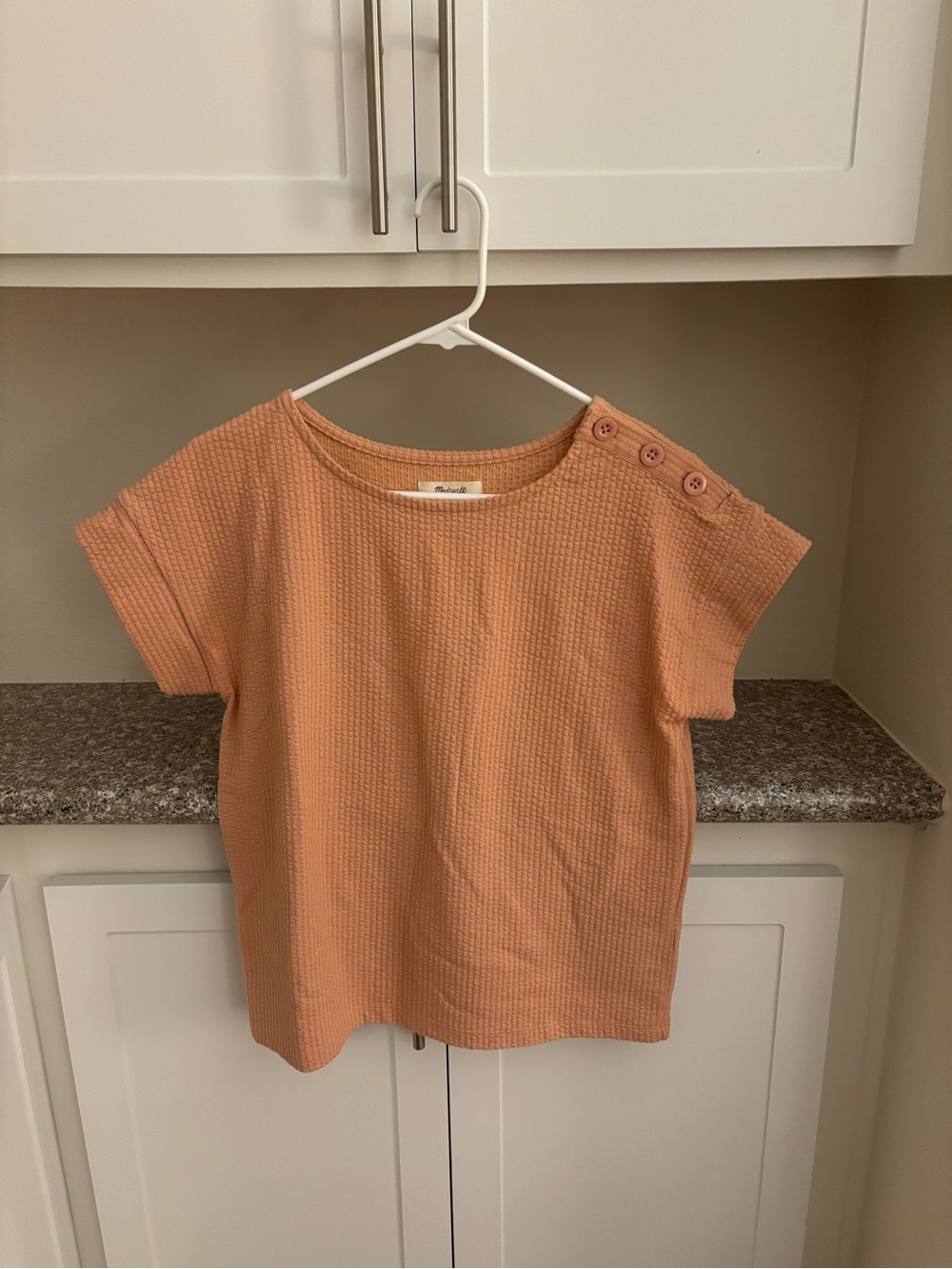 Madewell Short Sleeve Top with Shoulder Buttons
